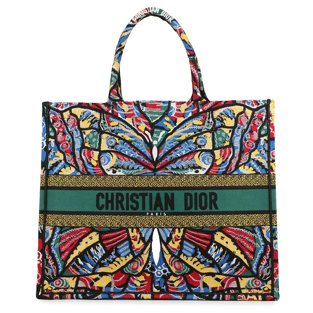 Christian Dior Tote Bag Book Butterfly Canvas Christian